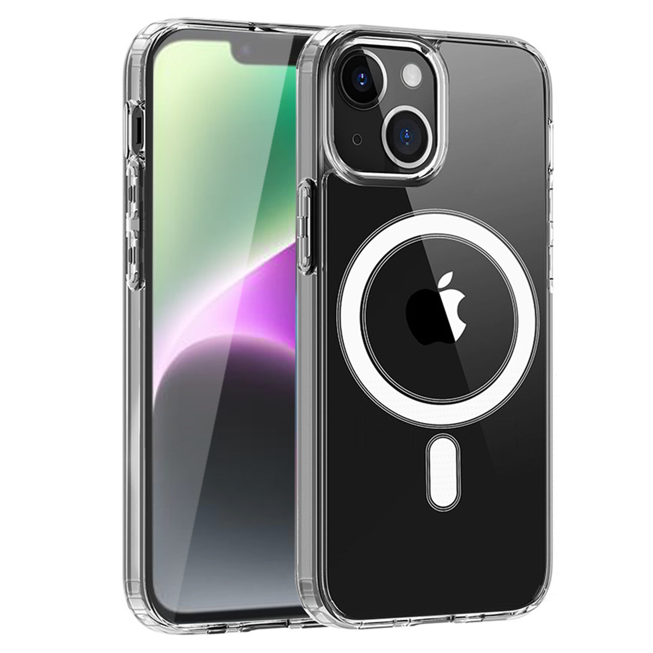Reiko Magnetic Wireless Charging TPU Bumper Case For iPhone 14 Plus In Clear